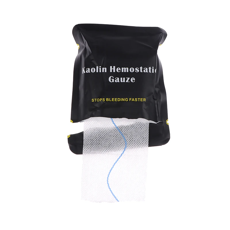 Medical Wound Dressing Hemostatic Kaolin Gauze Combat Emergency Trauma Z-Fold Soluble For Ifak Tactical Outdoor First Aid Kit