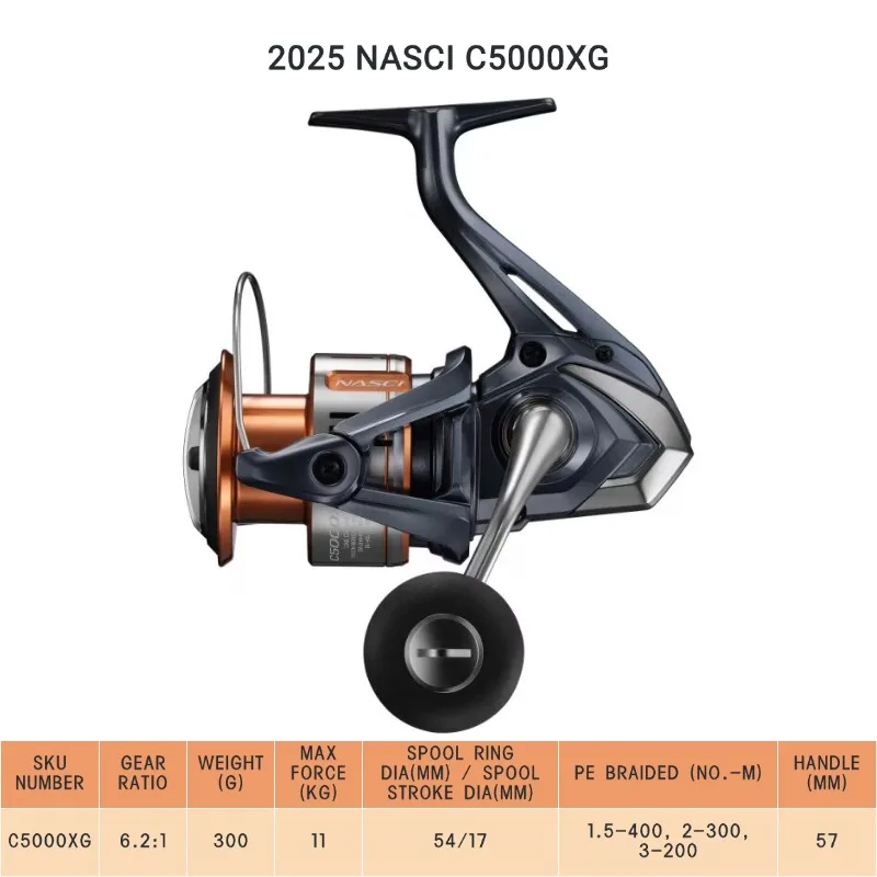 2025 Shimano NASCI FD 500 C2000 2500 2500HG 2500SHG C3000 C3000HG