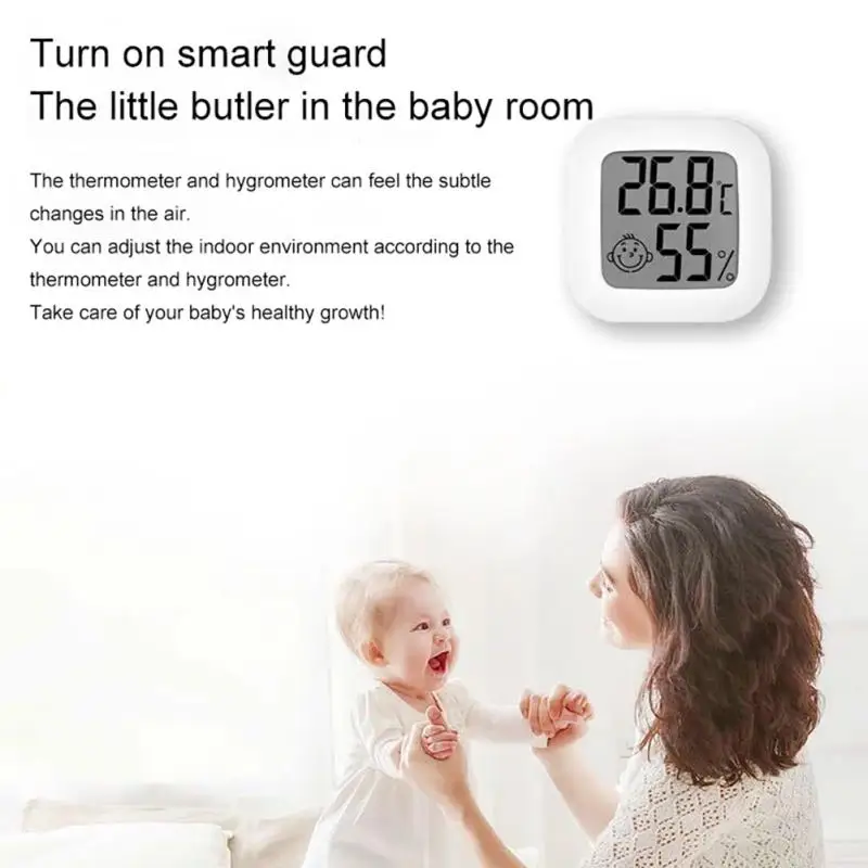 Mini Temperature And Humidity Sensor Indoor Climbing Temperature And Hygrometer Household Temperature Humidity Meter Smiley Face