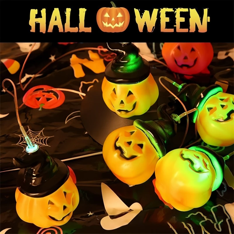 Halloween Solar Wind Chime String Lights Skeleton Ghost Eyeball Pumpkin Head Outdoor Horror Decor For Garden Courtyard Patio