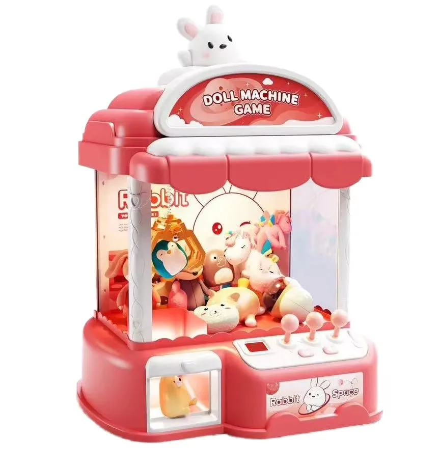

STLF LEZA BABY Children's Home Clawing Machine Toy New Plastic Doll Twisting Machine with Coin Folder Gift for Boys and Girl