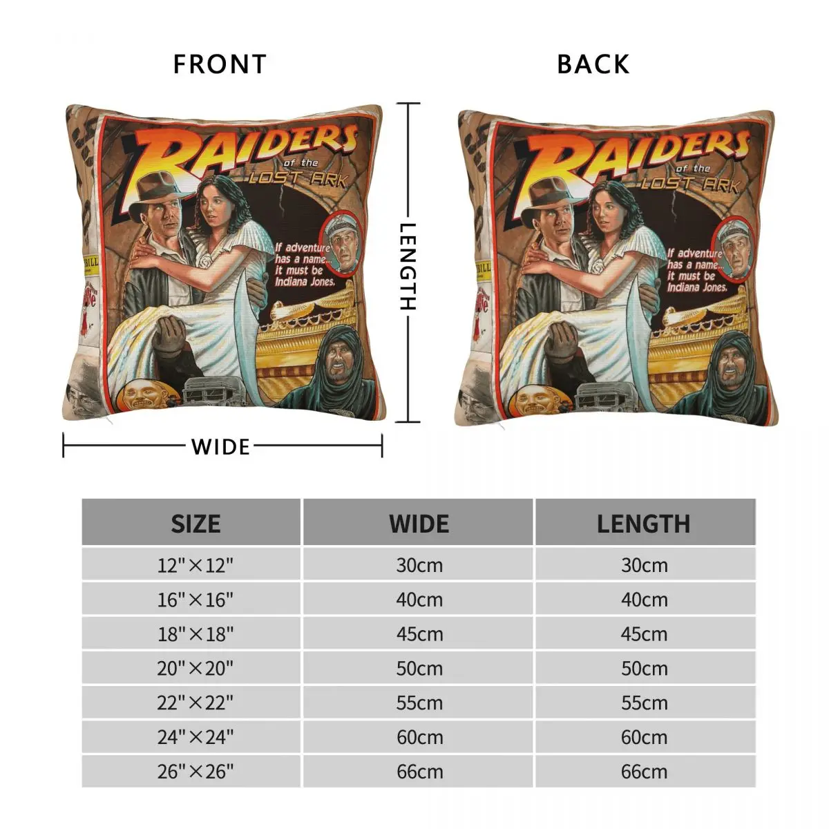 Raiders Of The Lost Ark Square Pillowcase Polyester Linen Velvet Pattern Zip Decor Sofa Cushion Cover Wholesale