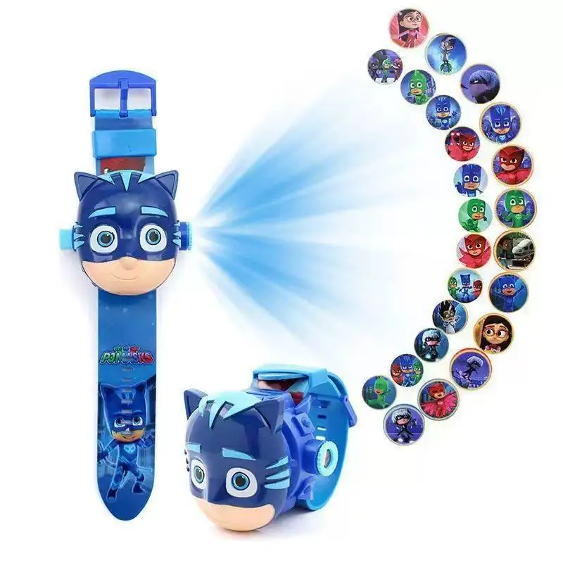 Relógio de Pulso Eletrônico PJ Masks com Padrão 3D do Connor, Figuras de Ação de Desenho Animado, Tampa Flip e Padrão de Anime, com Luz Noturna
