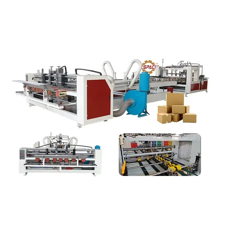 Automatic carton box making machine/cardboard machine/corrugated box folding, gluing and binding machine for the manufacture