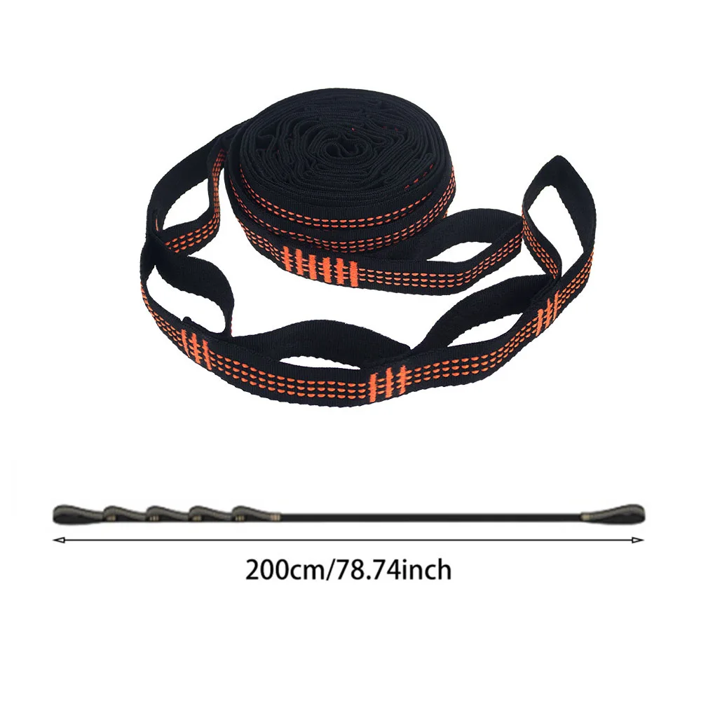 2Pcs Outdoor Hammock Straps Special Reinforced Polyester Straps 5 Ring High Load-Bearing Barbed Outdoor Camping Hammock Straps
