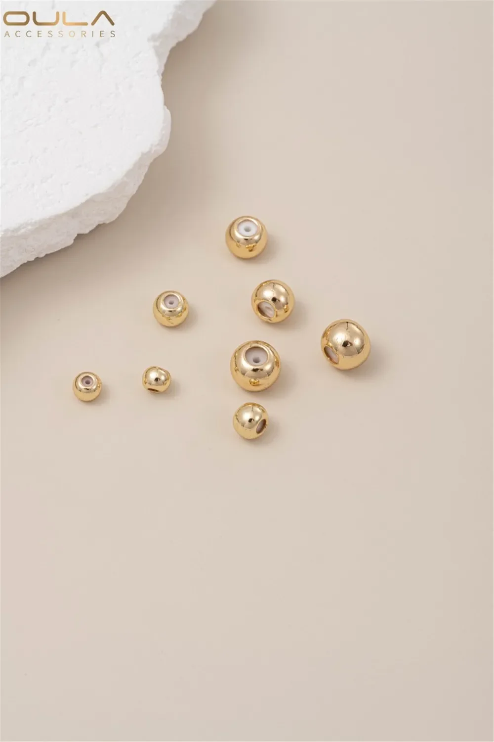 

14K Gold-Color Plated Irregular Triangular Small Broken Gold Separated Beads Irregular DIY String Bracelet Jewelry Material