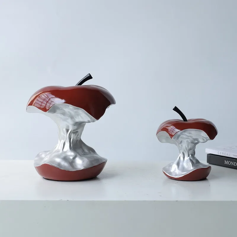European Resin Apple Sculpture Artificial Fruit Ornament Delicate Living Room Wine Cabinet Office Apple Ornament Home Decoration