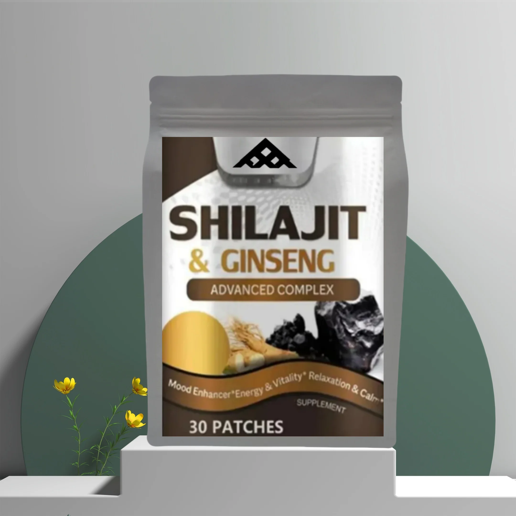 Venta caliente: suplemento de Shilajit y ginseng de 30 parches: aumenta la energía, la resistencia, la memoria cerebral y la inmunidad