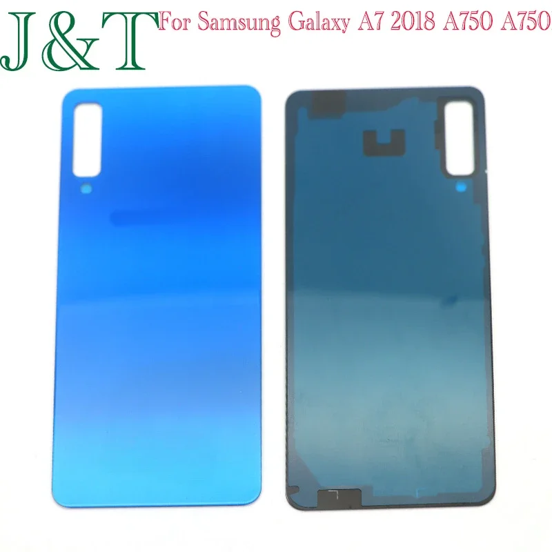 New For Samsung Galaxy A7 2018 A750 A750F A750FN Battery Back Cover Glass Panel A750 Rear Door Housing Case Camera Lens Replace