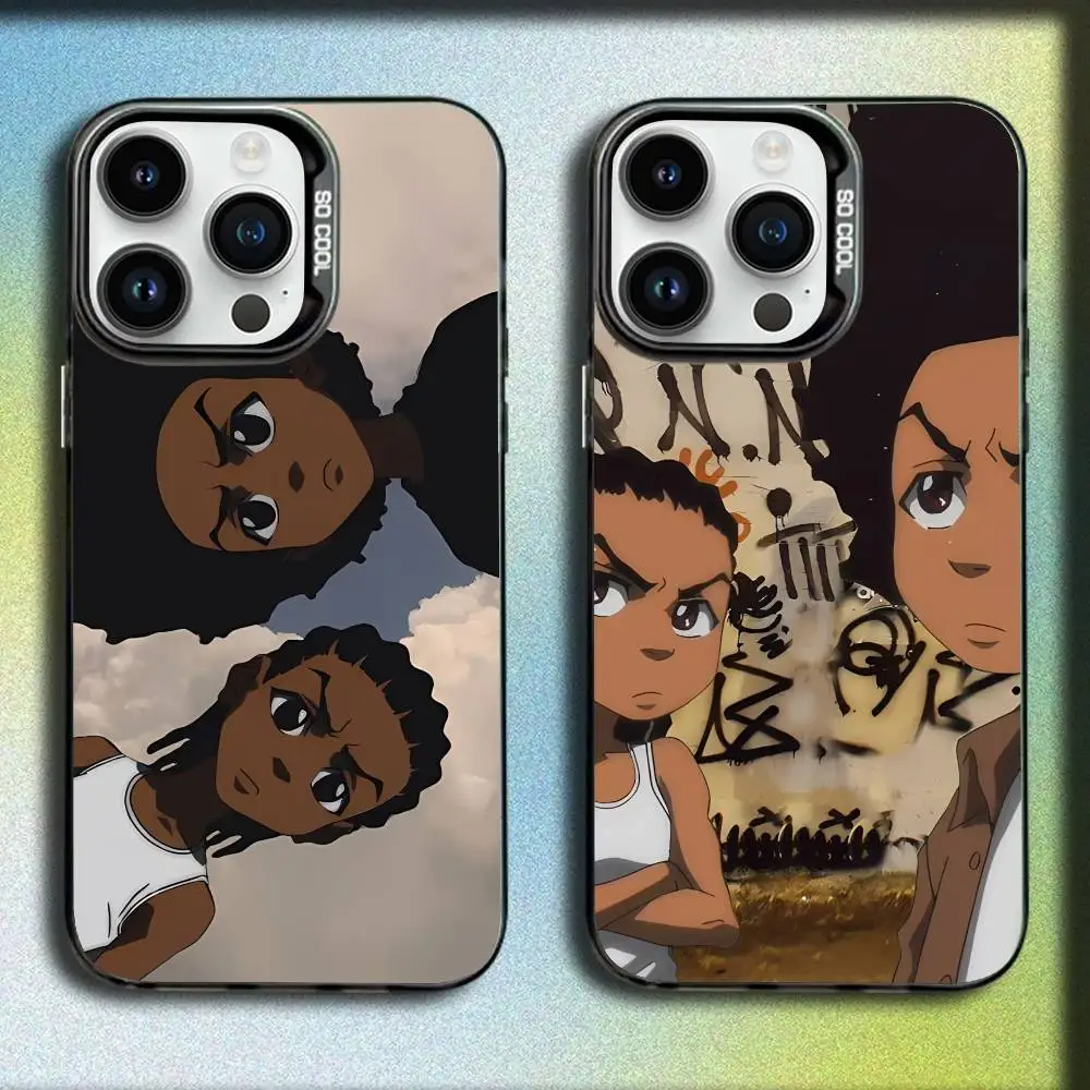 

T-The C-Cartoon B-Boondocks Phone Case For iPhone 17,16,15,14,13,12,11,Pro,Max,Plus,E,SE4,Air,Mini Black IMD Box