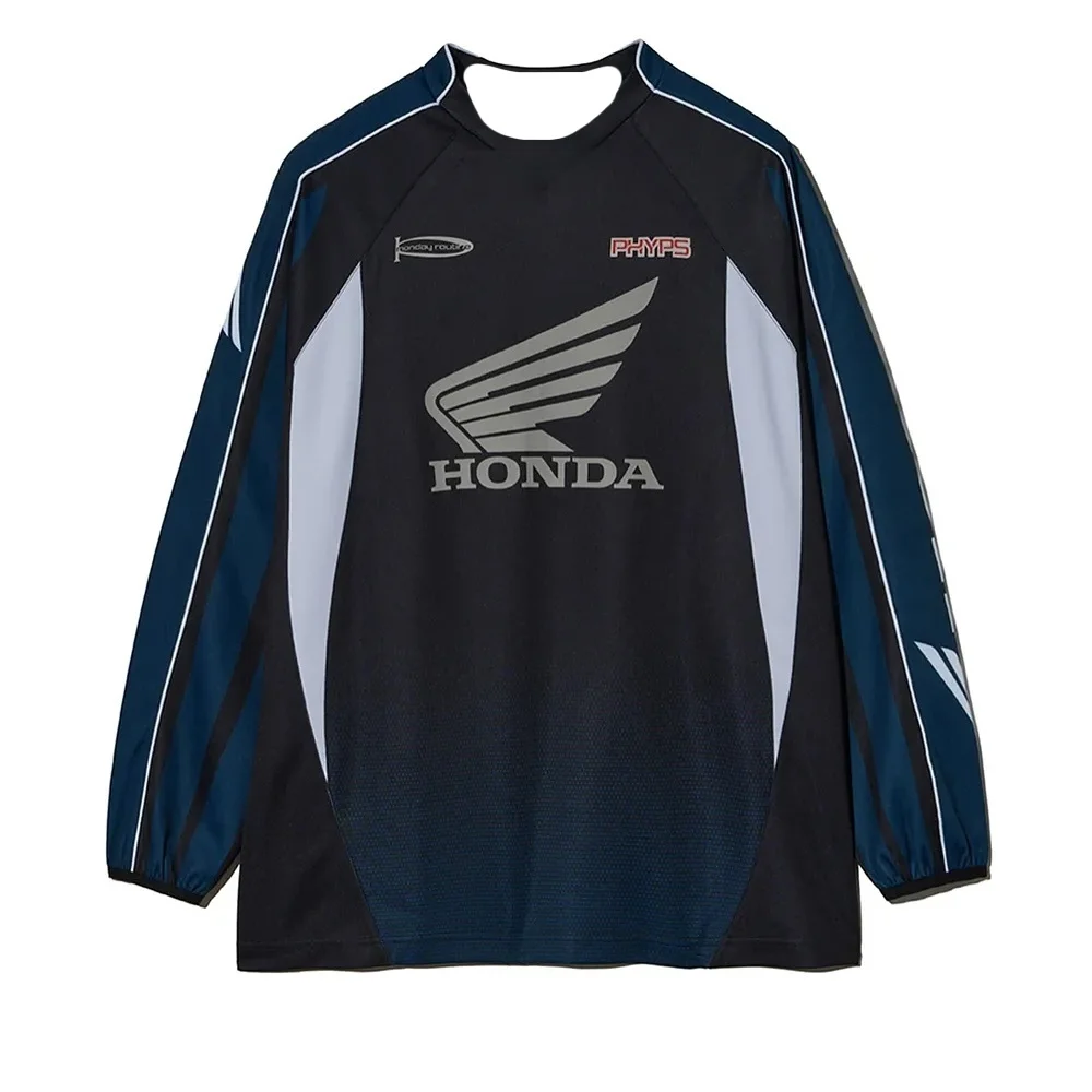 Honda 2025 Long Sleeve Motorcycle Jersey Breathable Dirt Bike Riding Shirt Comfortable Off-Road Racing Top for Motorcyclists