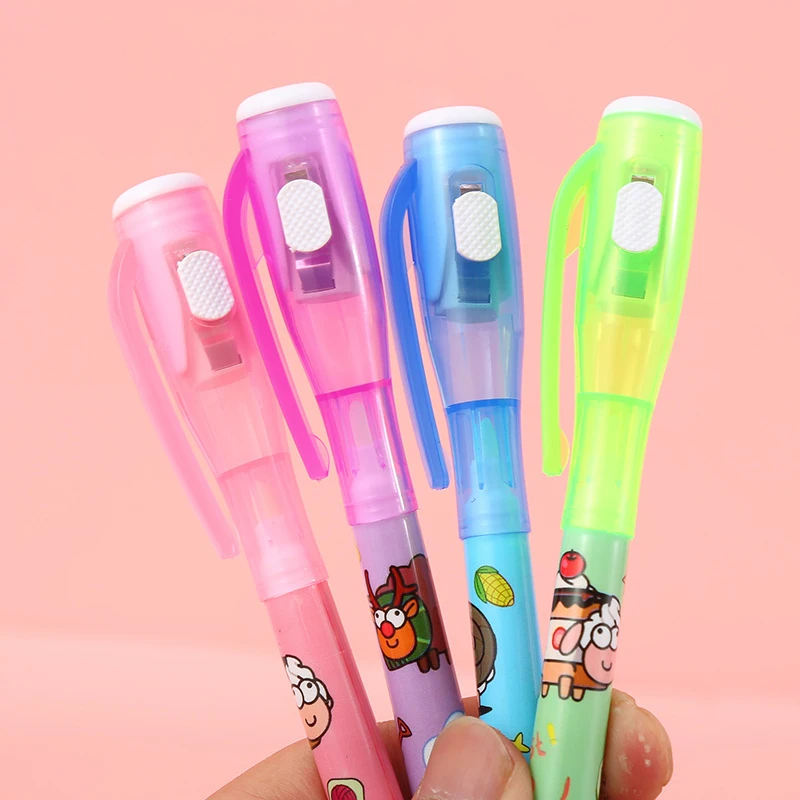 6 Pcs Invisible Ink Pens with UV Light, Detective Magic Pen Disappearing Ink Pen for Kids, UV Pen for Writing Secret Message