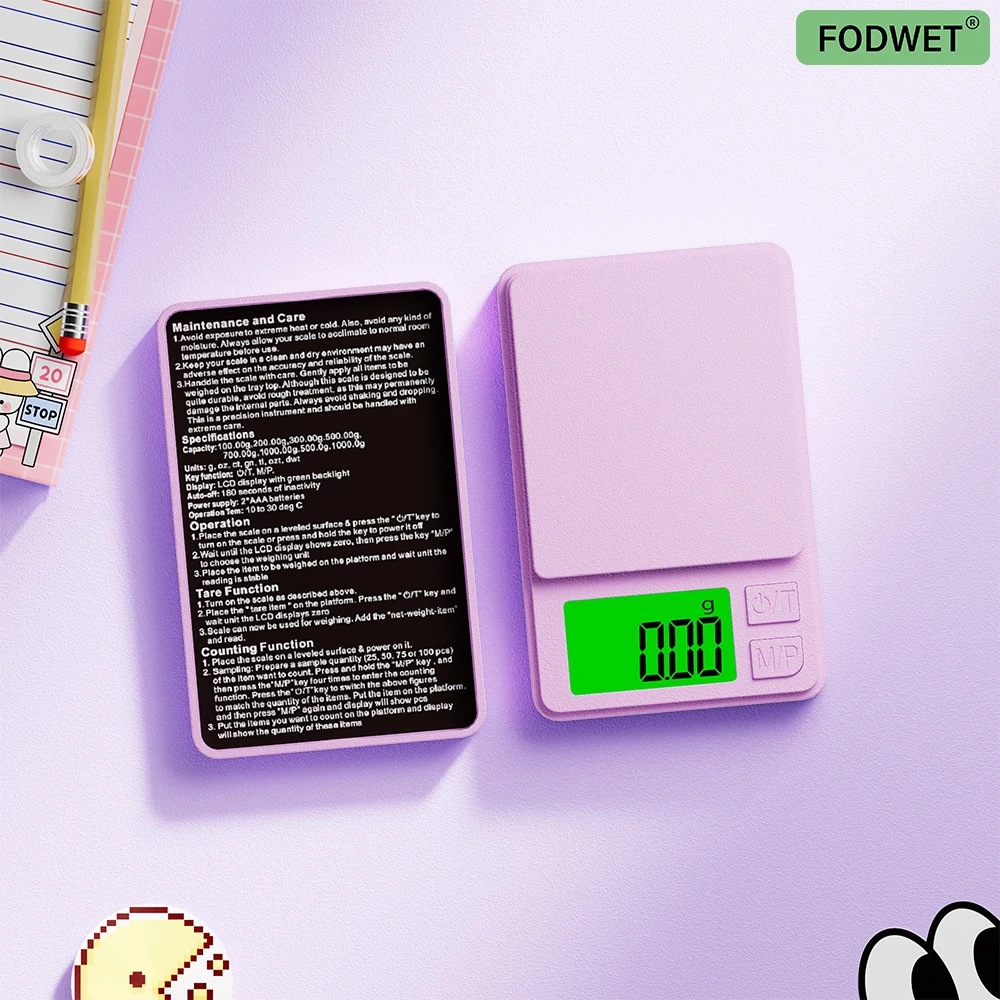 Portable Pocket-Size Pink Jewelry Scale Elegant Compact Travel-Friendly Lightweight Gemstone Balance for On-the-Go Use