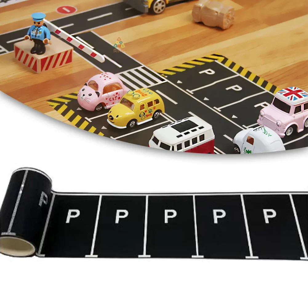 3meter Creative DIY Small Parking Space Road Highway Railway Train Paper Tape Removable Track Road For Kids Birthday Party Decor