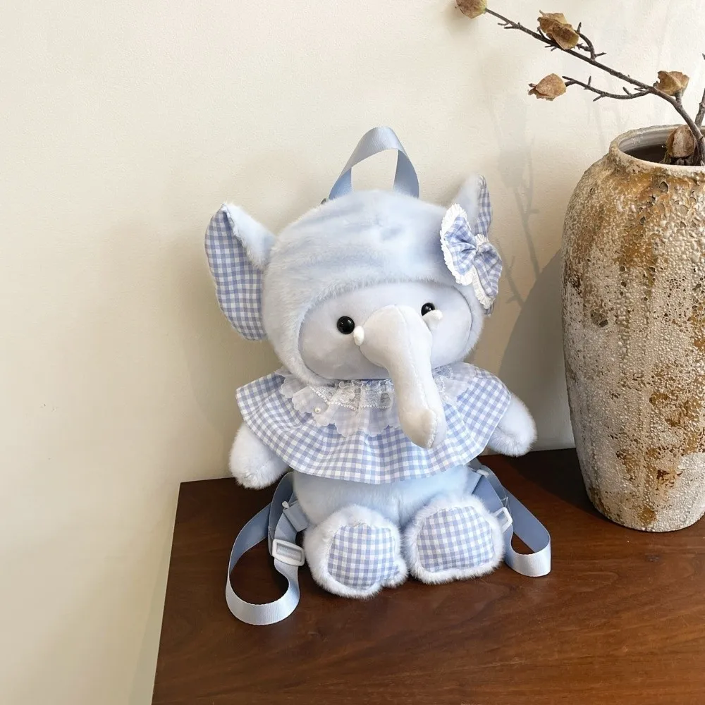 New Fluffy Stuffed Animal Backpack Sheep Cute Cartoon Backpack Pig Elephant Soft Toy Bag Kids Companion
