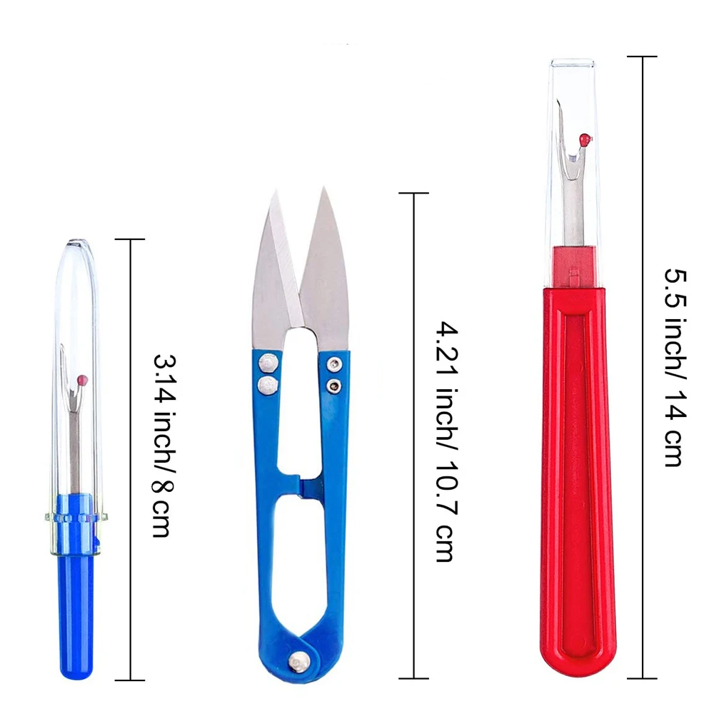 3Pcs DIY Quilting Sewing Tools Thread Cutter Tool with Trimming Scissors Sewing Seam Ripper Thread Seam Remover Stitch Unpicker