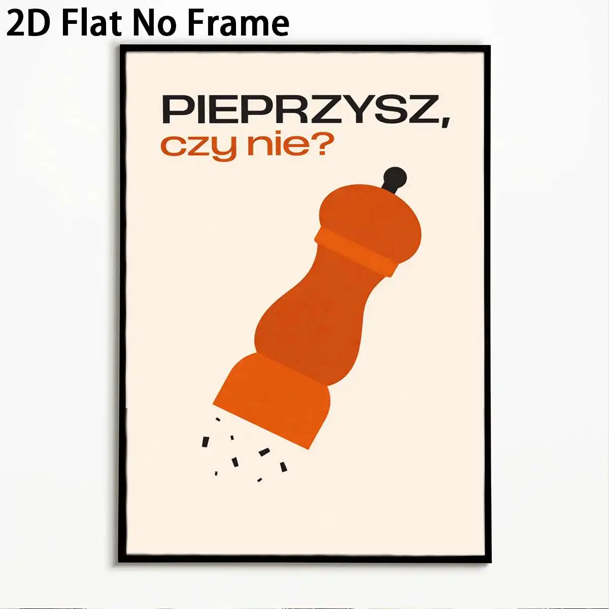 2D Flat, 2D Flat, 1pc 2D Flat Pepper Grinder Art Prints in a Minimalist Style, Unframed Canvas for Home Decoration, Suitable