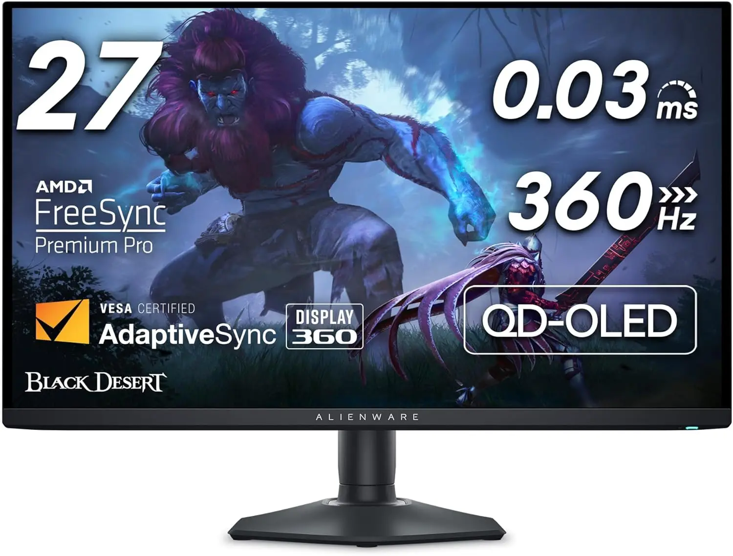 

AW2725DF OLED Gaming Monitor - 26.7-inch Quantom-Dot WQHD (2560x1440) 360Hz 0.03Ms Display, AMD FreeSync Premium