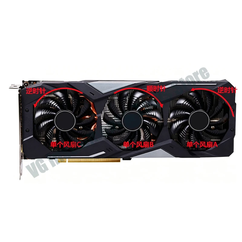 Geeignet für GIGABYTE GTX1660Ti RTX2060/2070/2080/2080Ti Grafikkarten mit drei Lüftern. – Detail 5