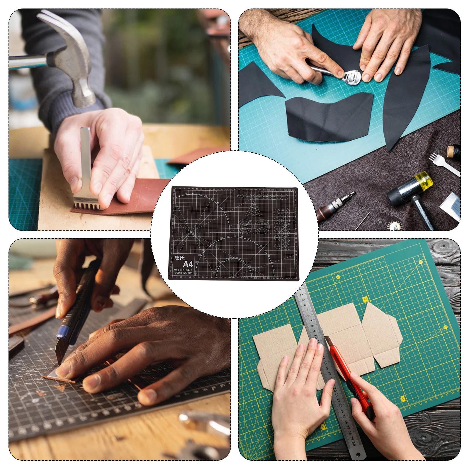 Cutting Mat for Crafts Heavy-Duty PVC Double-Sided Non-Skid Cutting Board for Paper Glass DIY Projects Table Protection