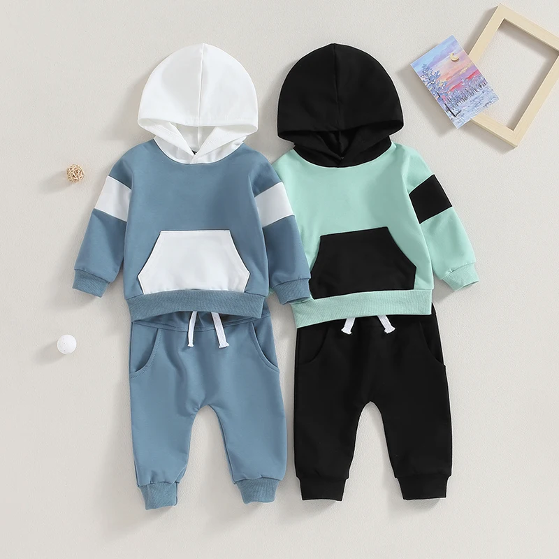 2023-07-28 Lioraitiin0-3T Newborn Toddler Baby Boy Fall Winter Outfit Clothes Hoodie Set Tracksuit Sweatsuit Jumper Trouser