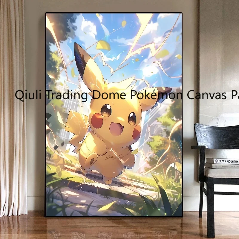 Pokemon Pikachu Leinwand drucke modulare Malerei Dekoration Gemälde moderne Wohnzimmer Cartoon Charakter Bild Wand Wohnkultur