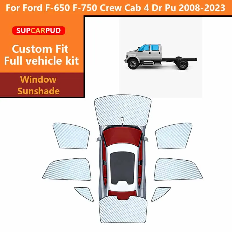 

Custom Car Sunshades Privacy Curtain UV Protection For Ford F-650 F-750 Crew Cab 4 Dr Pu 2008-2023 Front Rear Side Windows