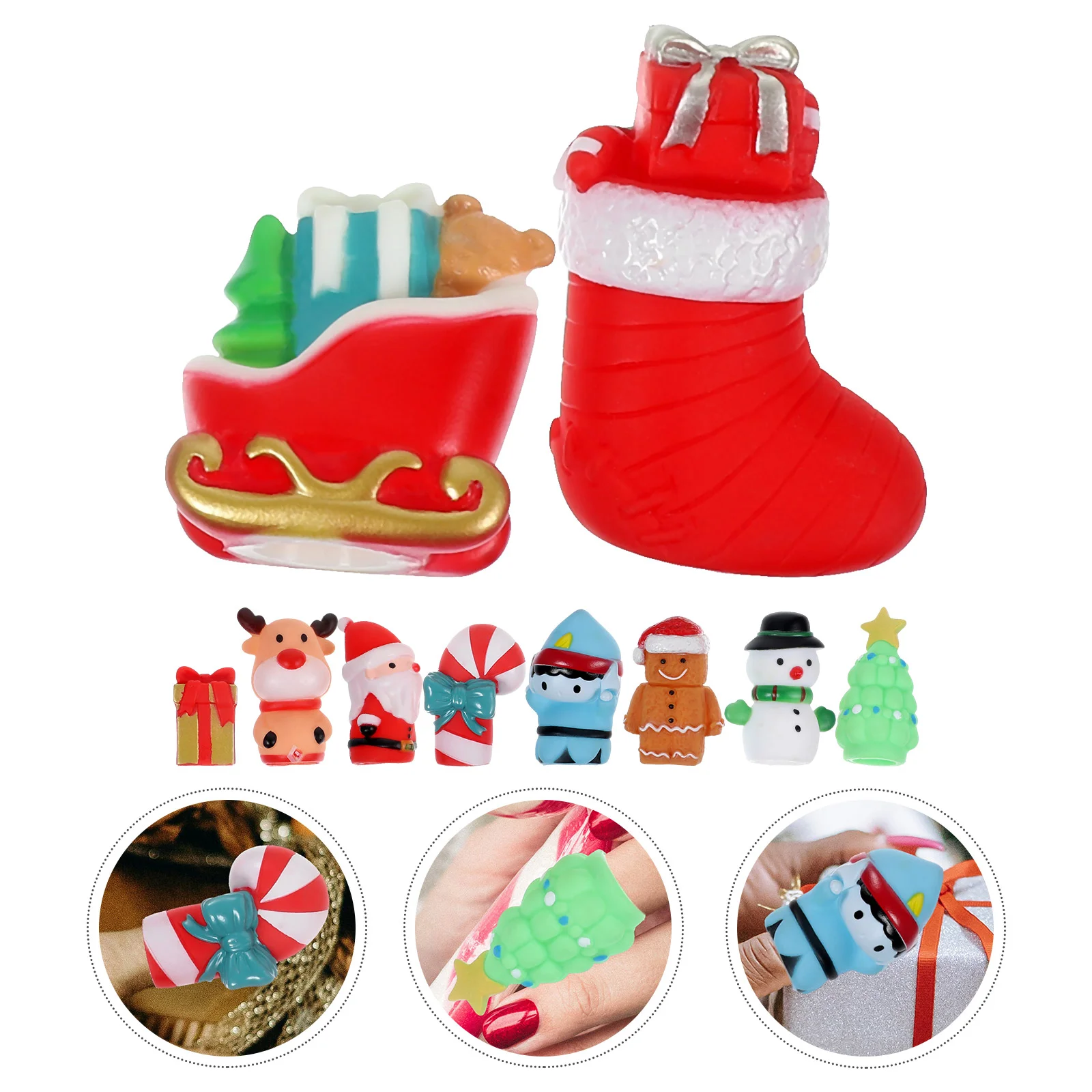 5-teiliges Weihnachts-Fingerlinge, Puppenspielzeug, Handspielzeug, Puppen, Puppen für Kinder, Vinyl, Kind