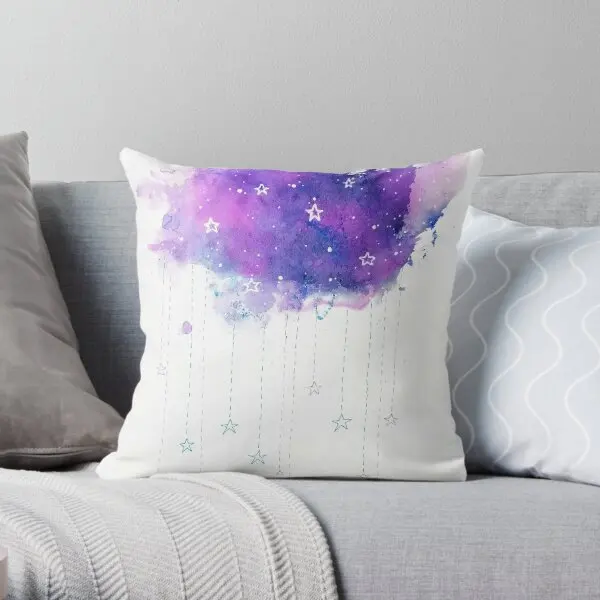 

Watercolor Cloud Printing Throw Pillow Cover Decorative Home Waist Comfort Square Throw Car Pillows not include One Side