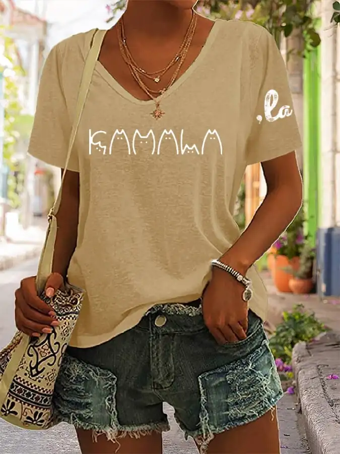 Women's La Printed Short-Sleeved T-Shirt