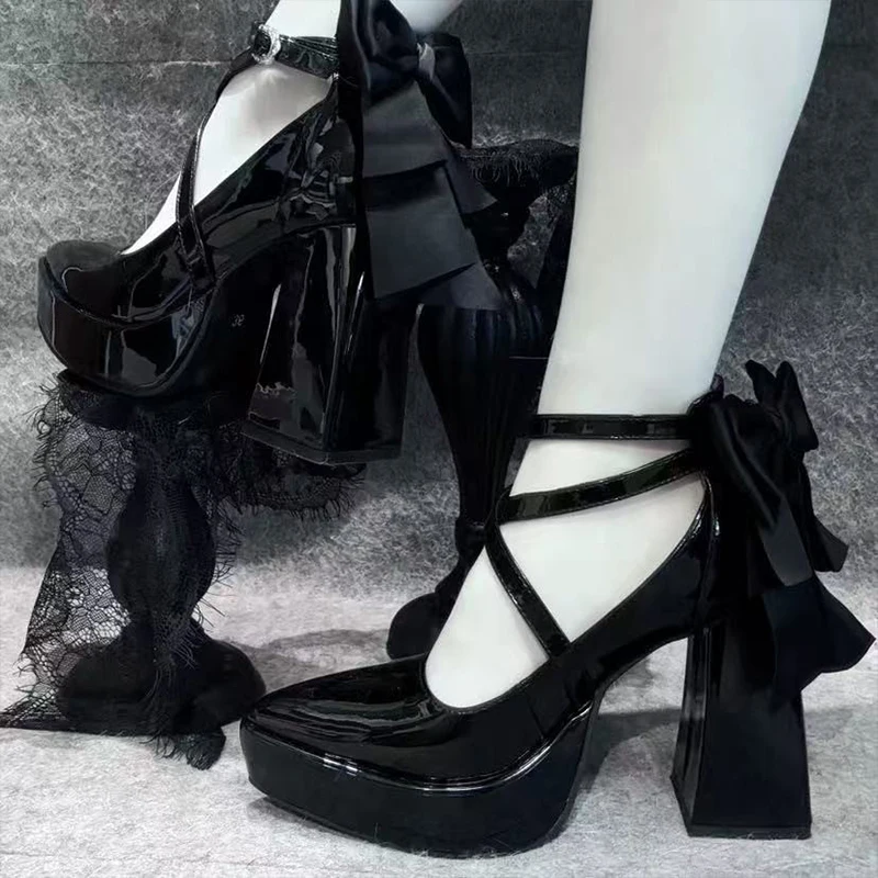 

Bow Women High Heels Shoes Lolita Dress Mary Janes Shoes Summer Fashion Woman Pumps 2025 Trend Brand Elegant Women's Zapatillas