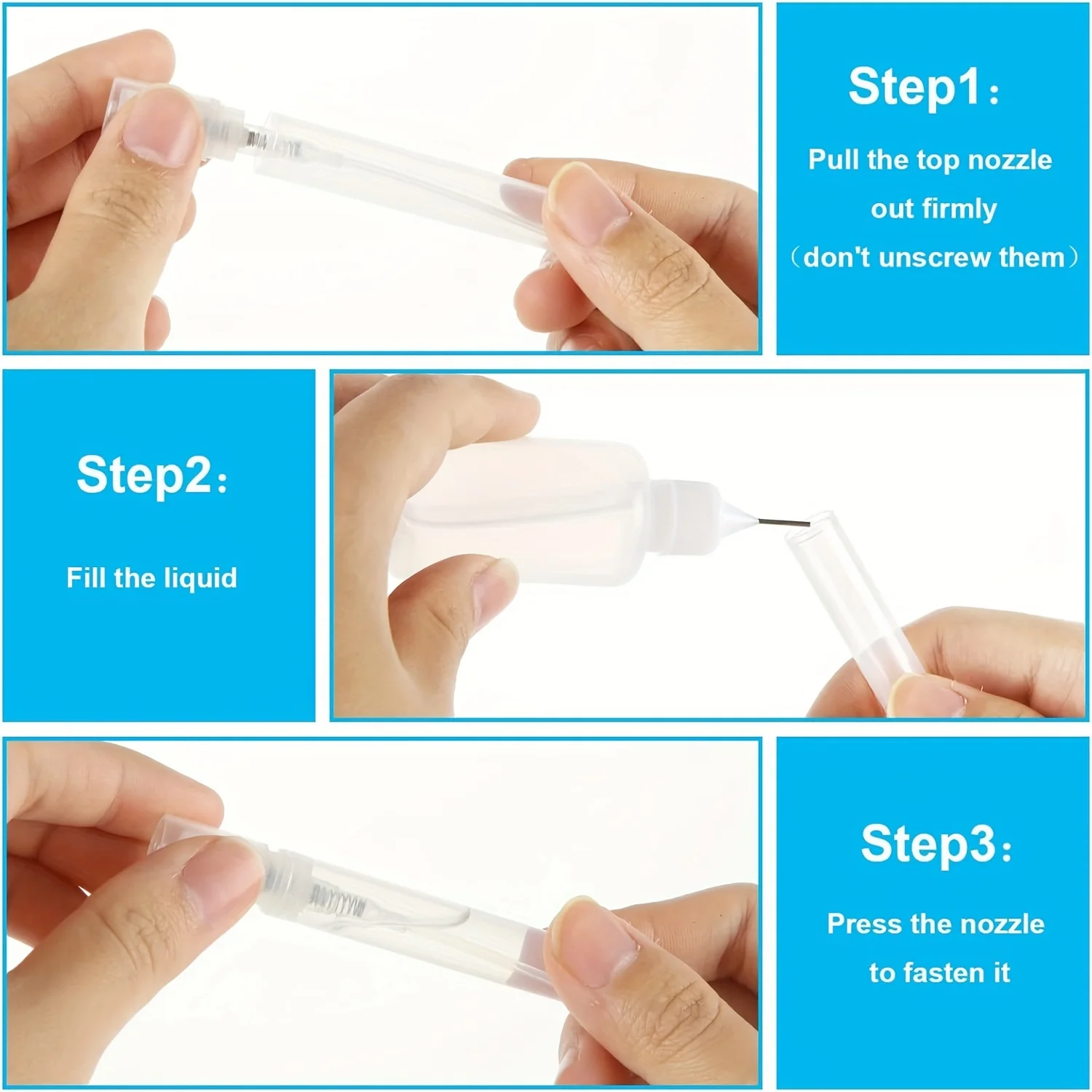 104 Pcs/Set 5ml Mini Refillable Spray Bottle Set with 4 Accessories Including Dropper, Funnel, Dispenser, Syringe, Atomizer