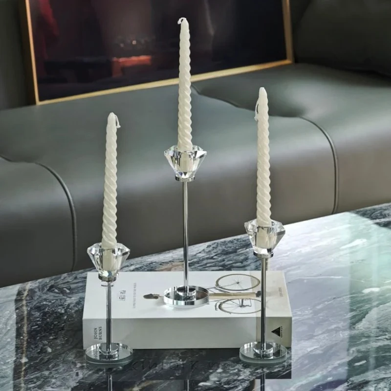 transparent-crystal-candle-holder-essential-oil-burner-home-decoration-wedding-centerpieces-for-tables，-candle-holders