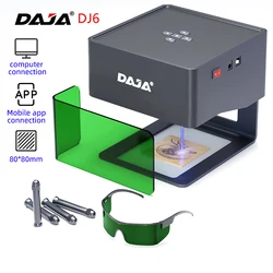 Grabador láser DAJA DJ6 de 3W, máquina de grabado láser artesanal, Mini impresora de logotipos rápida, cortador para carpintería, madera y plástico para iPhone