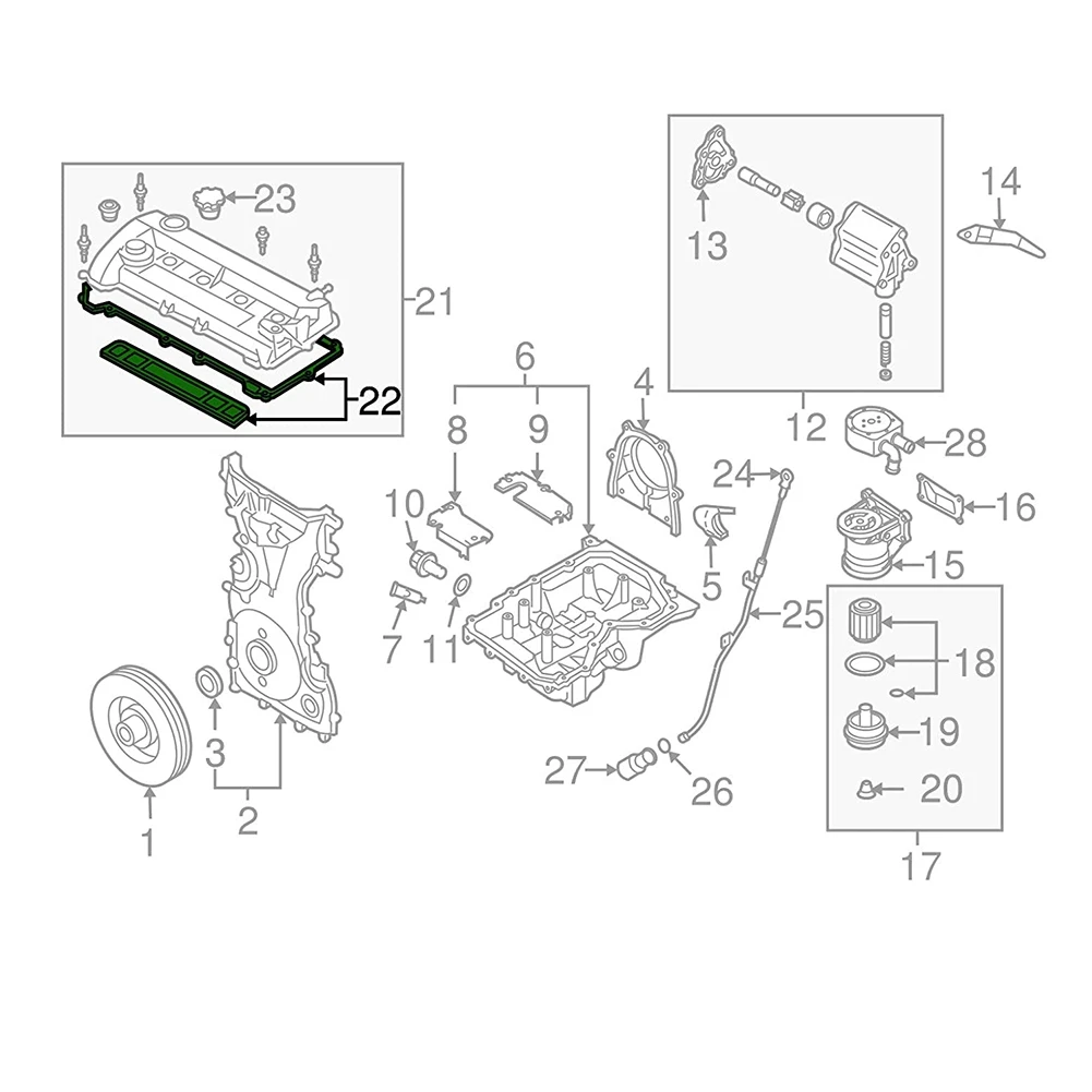مجموعة حشية غطاء رأس غطاء صمام المحرك بقوة تناسب مازدا 3 6 CX-7 #5
