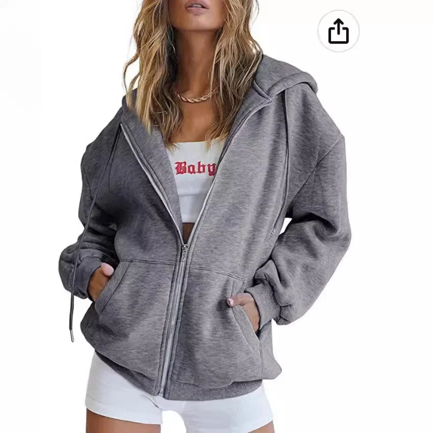 Sweats à capuche à manches longues pour femmes, sweat-shirt chic, poche à capuche, fermeture éclair, fermeture éclair, vêtements de vacances, vêtements décontractés, documents solides, mode élégante