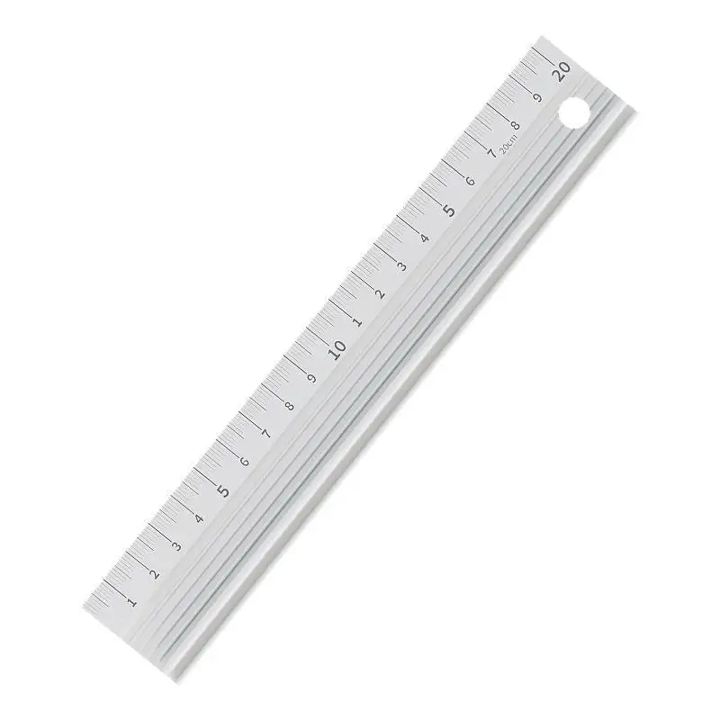 Aluminum Alloy Protective Ruler Anti Slip Design Cut Resistant Edge No Ink Bleed For School Office Drawing Crafting Measuring