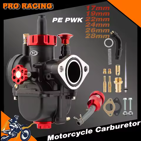 2T 4T PWK PE17 19 22 24 26 28mm Flange Motorcycle Carburetor Engine With Carb Jets For SUZUKI YAMAHA KAWASAKI Dirt Pit Bike ATV