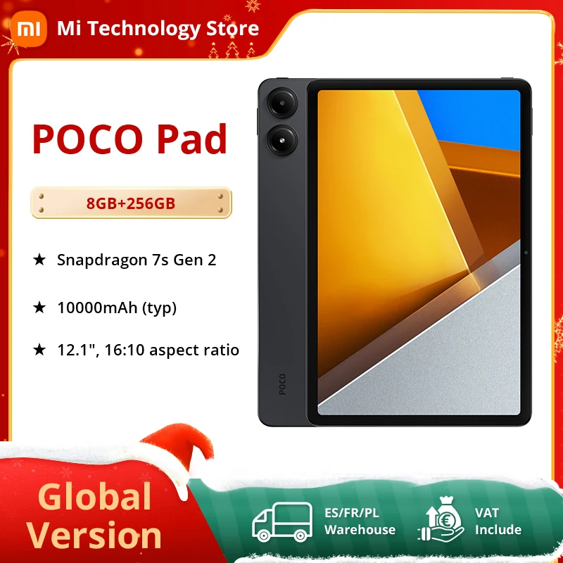 POCO Pad Global Version 12.1'' 120Hz 2.5K Display Snapdragon 7s Gen 2 Octa core Processor 33W 10000mAh Battery Quad speakers