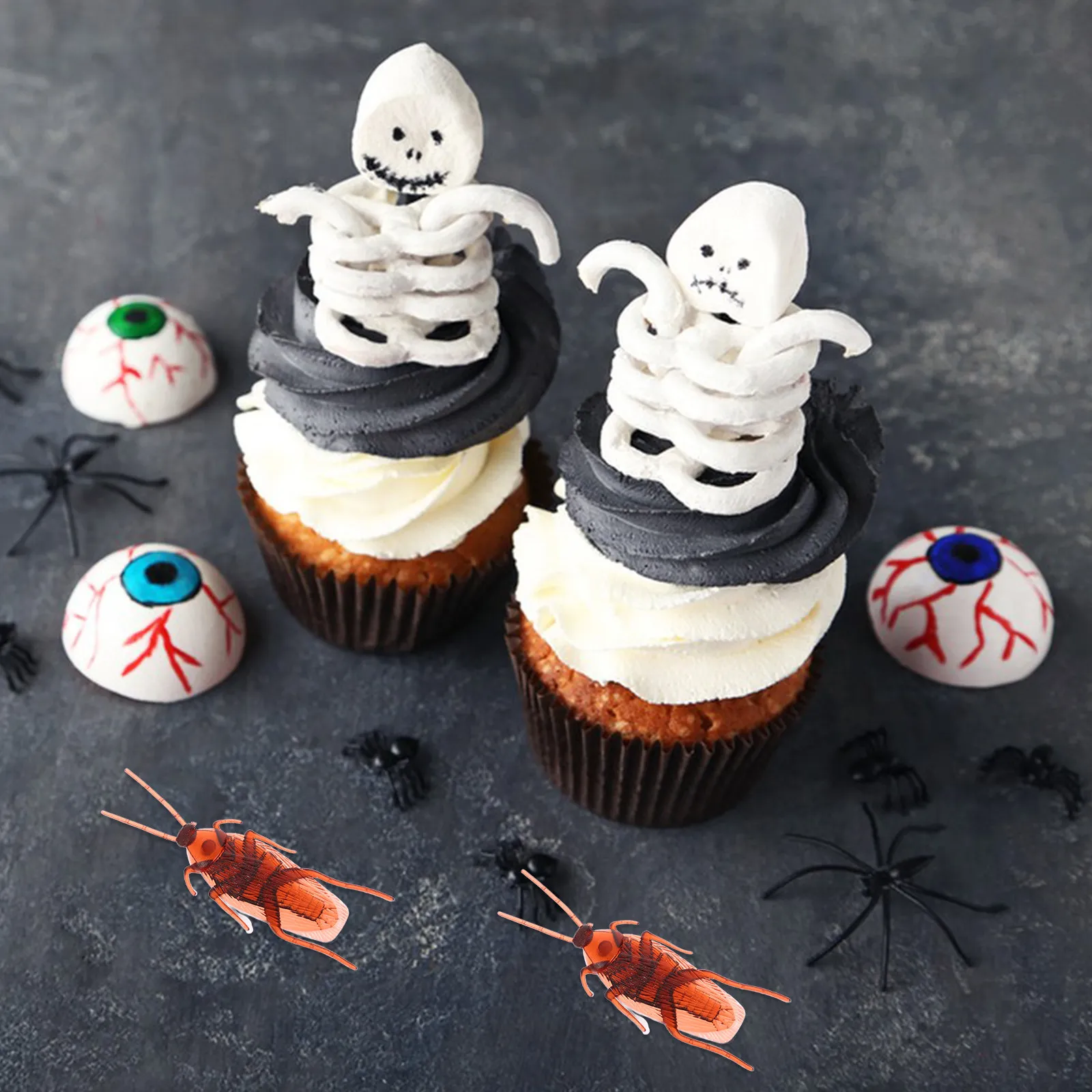 

150 шт. реалистичных пластиковых тараканов, имитация насекомых для розыгрышей на Хэллоуин, декор для вечеринок, коричневые игрушки-насекомые оптом