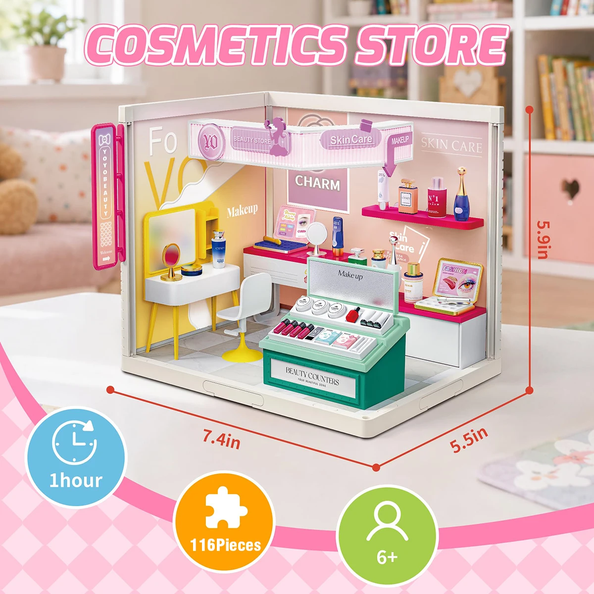 Diy Handcrafted Miniature Scene Toy Simulated Doll House Furniture with Led Light Child Gift Handmade Assembly Model Craft Kit view 6
