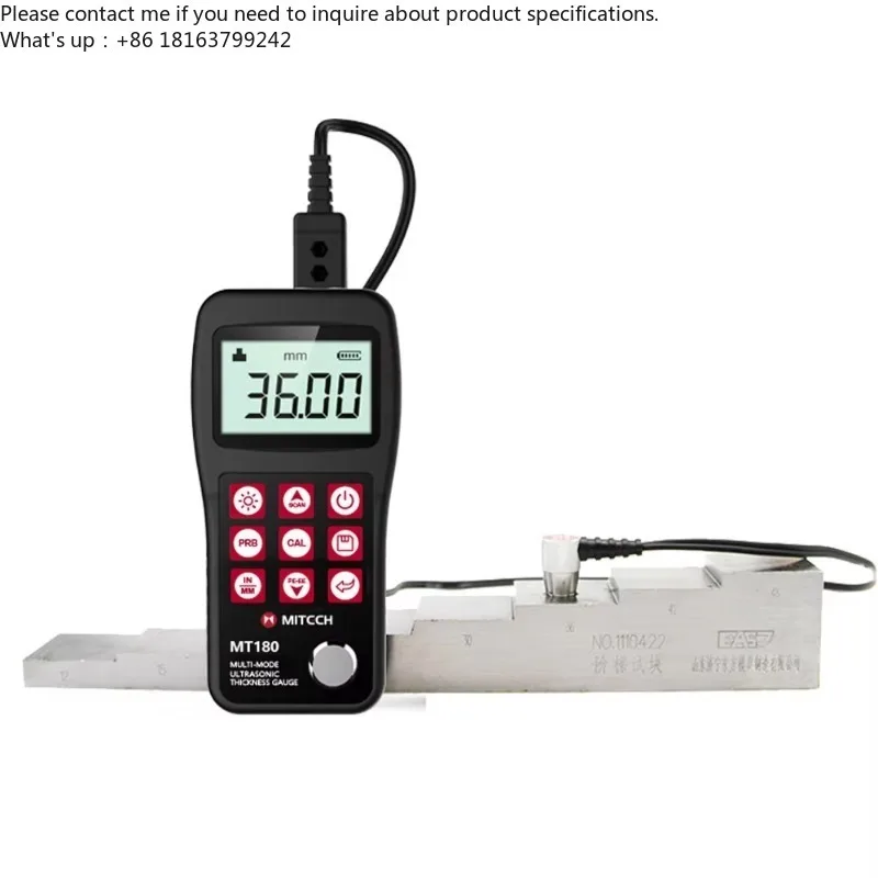 Digital MT180 Multi-Mode Penetrable coating Ultrasonic Thickness Gauge of metals, plastic glass Thickness meter 0.65-600mm(P-E)