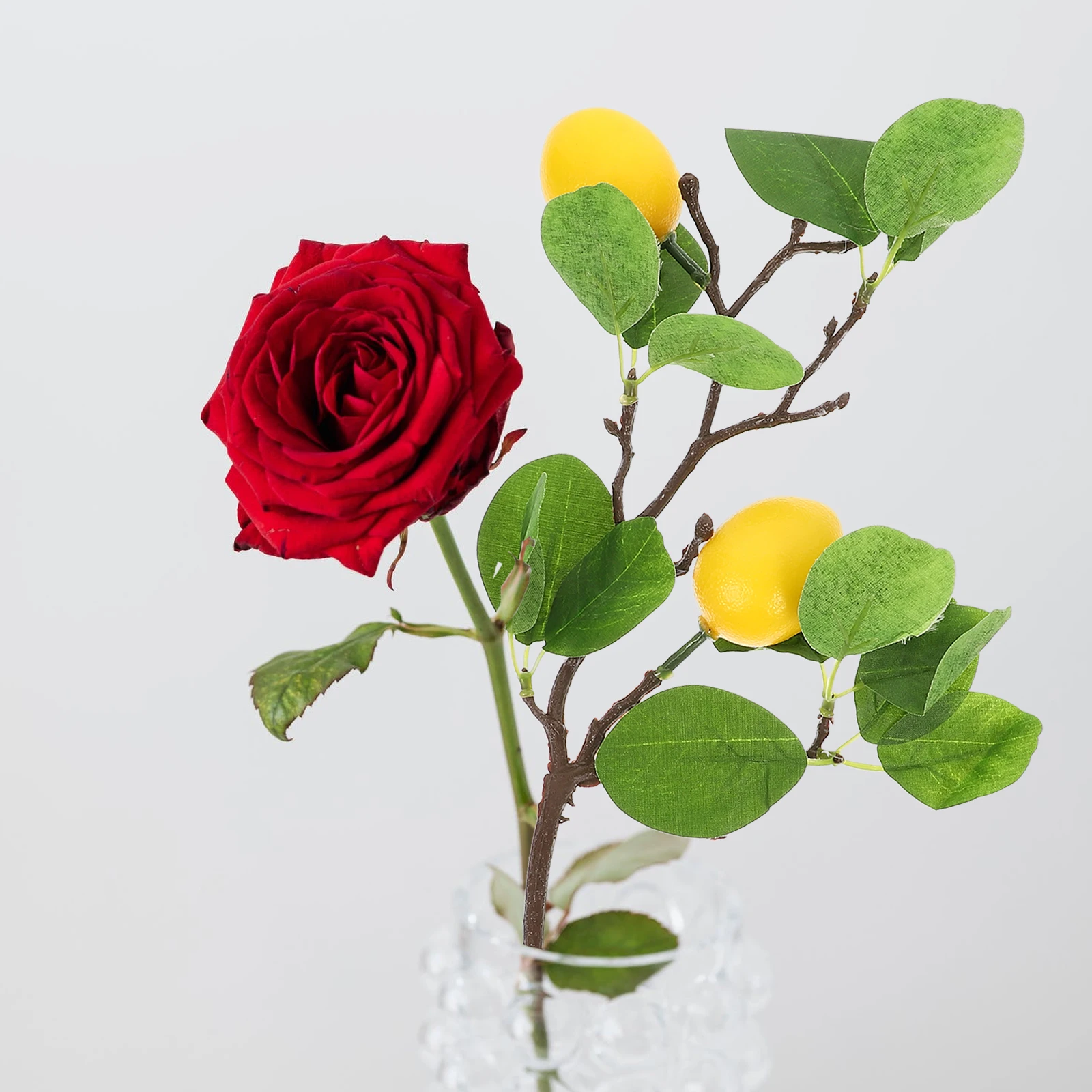 

3pcs Artificial Lemon Twigs Fake Plant Branch Decoration Greenery Garland Plastic Lemons Vase Flower Arrangement Environmental