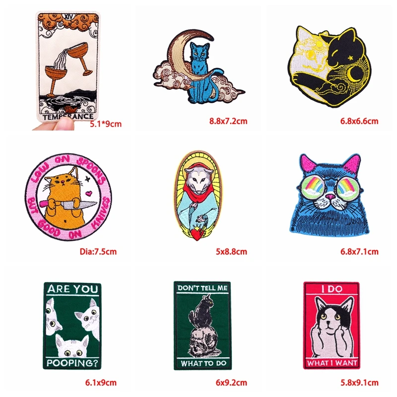 10PCS Animal Cat Butterfly Patch Embroidered Patches Iron On Patches For Clothing Thermoadhesive Patches Space Astronaut Patch - view 5