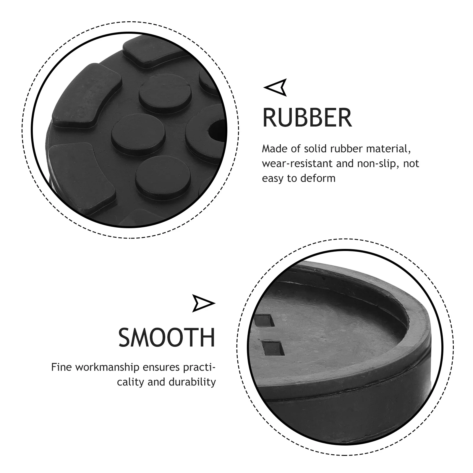 

2pcs Rubber Foot Pads for Car Lift Firm Cushioning Safety Round Shape Easy Install Floor Jack Adapter Automotive Jack Pad Rubber