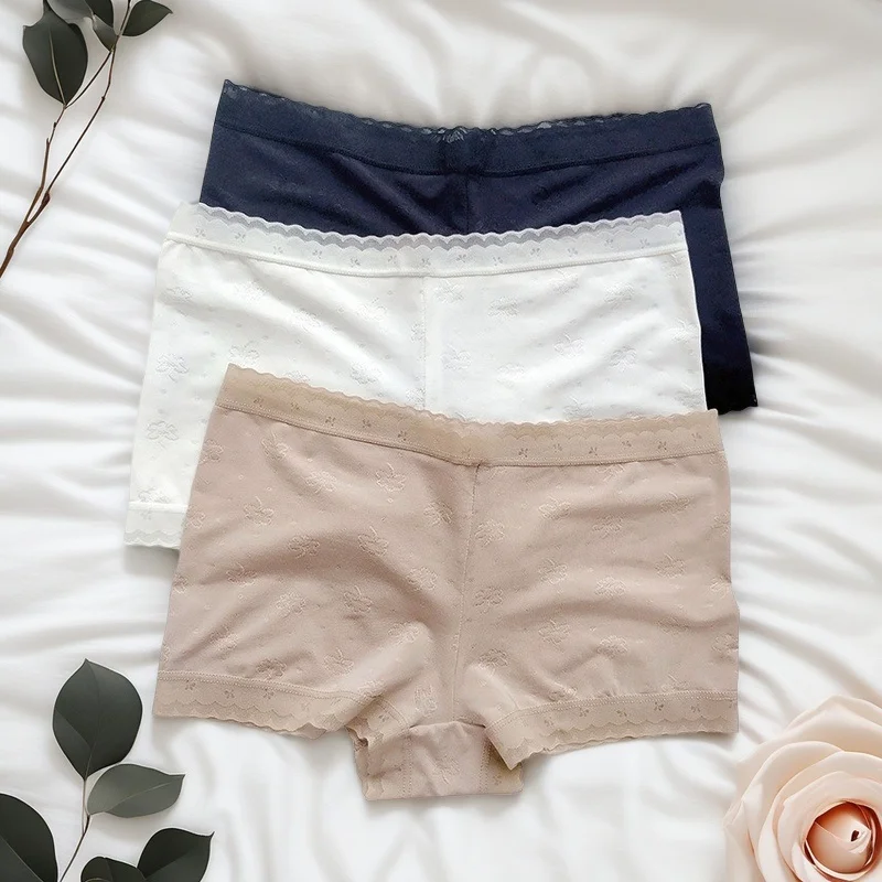 3Pcs/Set Ice Silk Boyshort Women Low Waist Panties Female Underpants Solid Colo… - Image 5