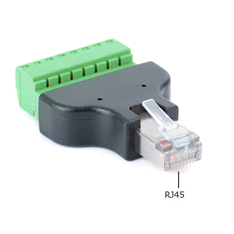 Computerbezogene Verbindung und Steckverbinder, RJ45-Buchse auf Schraubklemmen, 8-poliger Stecker, Ethernet-Kabel-Extender-Adapter