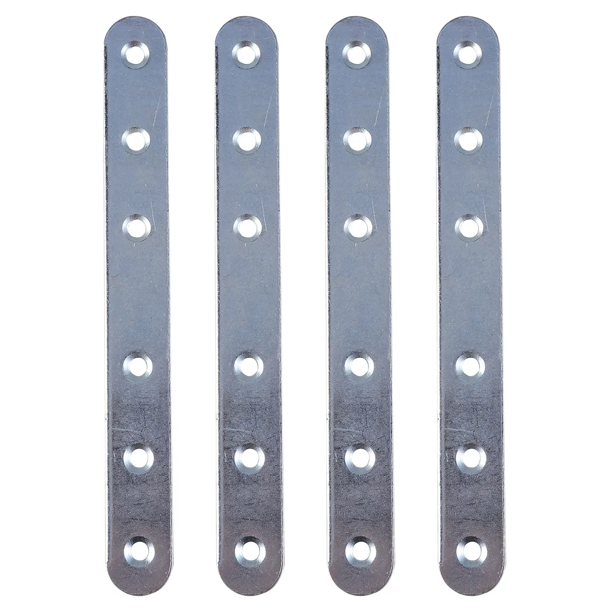 4Pcs Silver Stainless Steel Straight Mending Plates Heavy Duty Steel Brackets for Wood Metal Framing Repair Construction