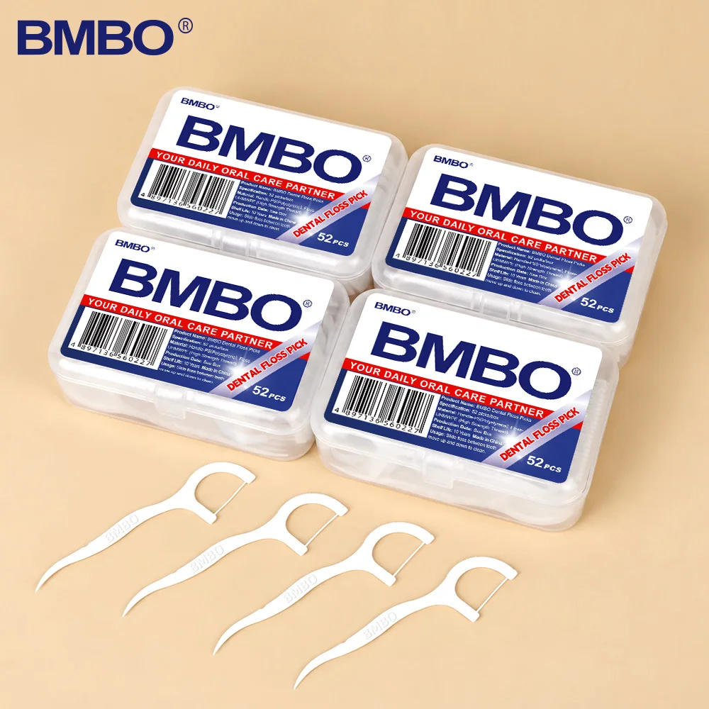 52-520pcs Portable Disposable Dental Floss Plastic Toothpick High-tension Dental Floss Stick Dental Floss Box ﻿Oral Care