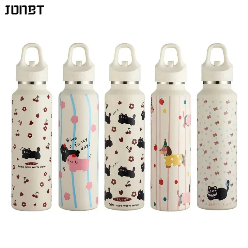 

Cartoon Cat Dog Pattern Vaccum Flask Insulated Water Bottle 316 Stainless Steel Thermos Bottle Car Ice Thermal Tumbler Drinkware